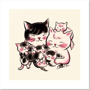 Cats family Posters and Art